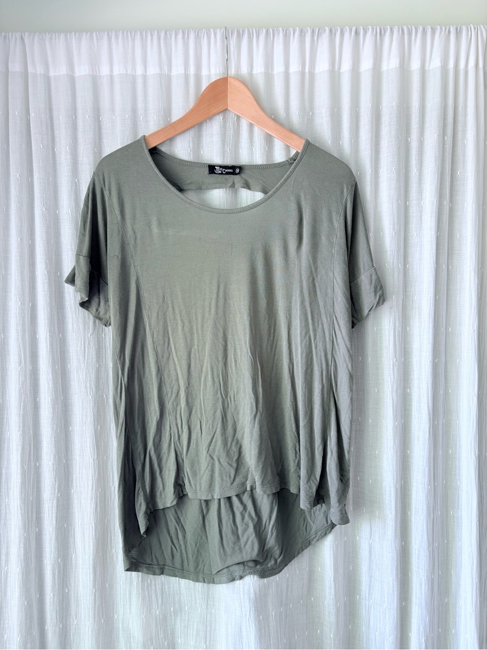 Miss Chievous Olive High-Low Short Sleeve Tee
